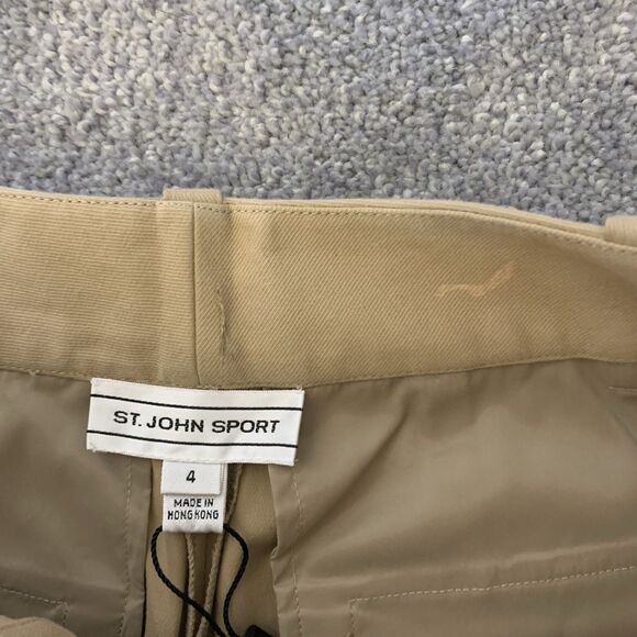 St John Sport Women’s 4 Khaki Wide Leg Pants NWT Flawed Bleach Spots Hong Kong - Picture 6 of 16